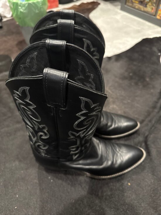 Justin Black Cowboy Boots Style 1408 11D EUC main image 6
